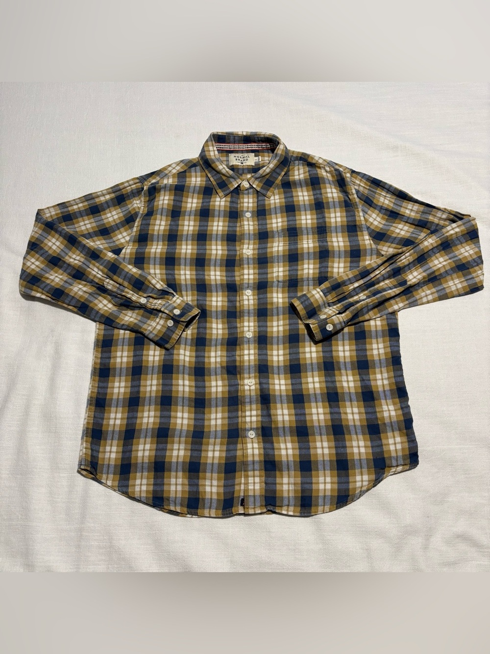Men’s The Normal Brand Long Sleeve Button Down Flannel Shirt | Size Large